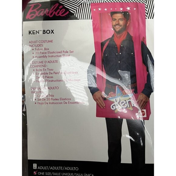 Barbie Ken Box Adult Costume With Fabric Box 20-Piece Elasticized Pole Set - Picture 5 of 6